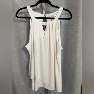 White House Black Market sleeveless white blouse